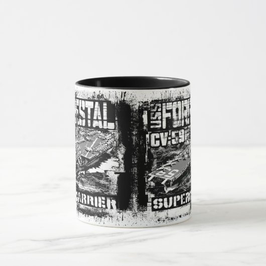 航空母艦のForrestalのマグ マグカップ (中央)