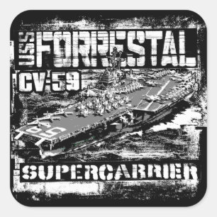 航空母艦のForrestalの正方形のステッカーのステッカー スクエアシール