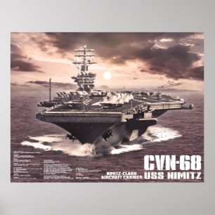 航空母艦のNimitzのプリント ポスター