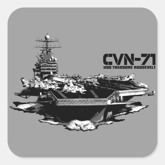 航空母艦セオドア・ルーズベルト・ステッカー スクエアシール (正面)