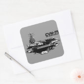 航空母艦セオドア・ルーズベルト・ステッカー スクエアシール (封筒)