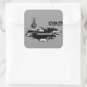航空母艦セオドア・ルーズベルト・ステッカー スクエアシール (バッグ)