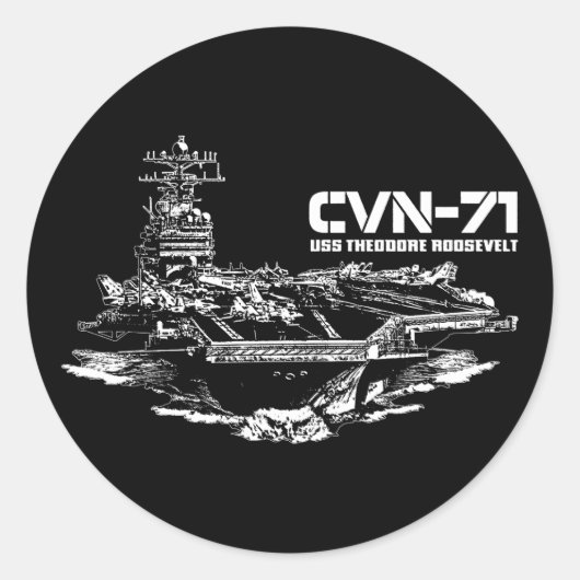 航空母艦セオドア・ルーズベルト・ステッカー ラウンドシール (正面)