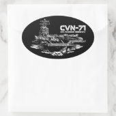 航空母艦セオドア・ルーズベルト・ステッカー 楕円形シール (バッグ)