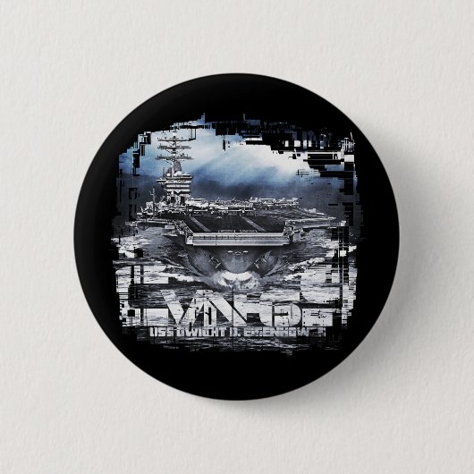 航空母艦ドワイトD.アイゼンハワーボタン 缶バッジ (正面)