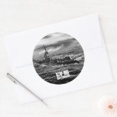 航空母艦レキシントンステッカー ラウンドシール (封筒)