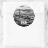 航空母艦レキシントンステッカー ラウンドシール (バッグ)