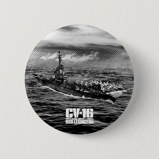 航空母艦レキシントンボタン 缶バッジ (正面)