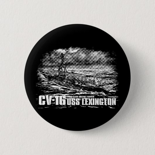 航空母艦レキシントンボタン 缶バッジ (正面)