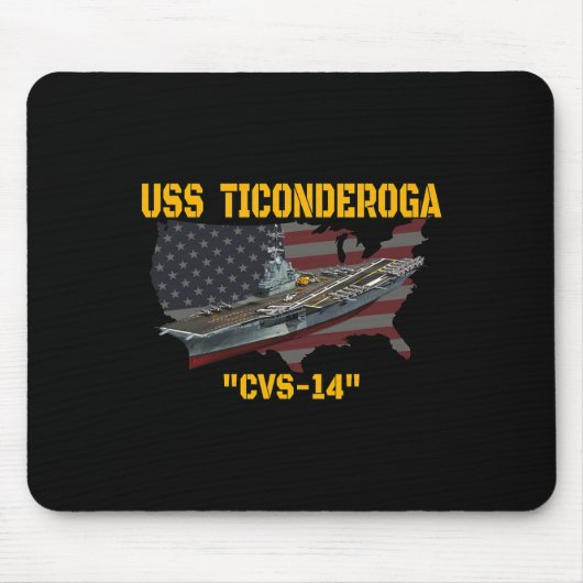 航空母艦UssティコンデロガCvs-14退役軍人D マウスパッド (正面)