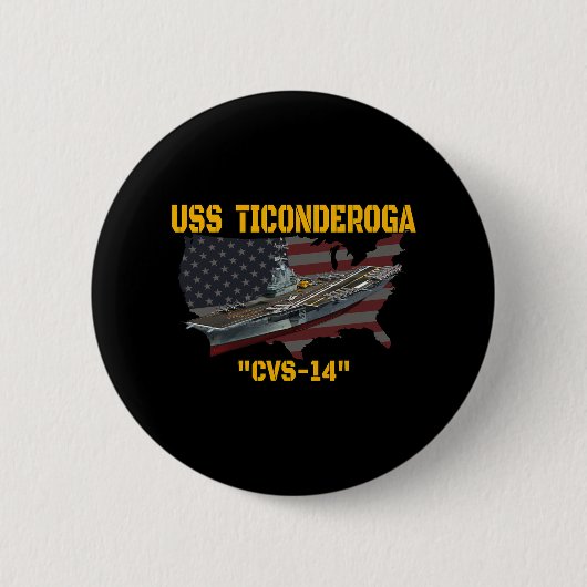 航空母艦UssティコンデロガCvs-14退役軍人D 缶バッジ (正面)