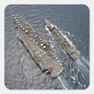 航空母艦USSロナルドReagの空中写真 スクエアシール
