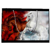 航空消防の馬抱き枕 ラージペーパーバッグ (裏面)