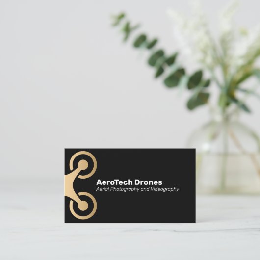 航空無人機の撮影・映像撮影会社 名刺 (スタンド正面)