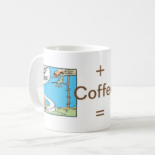 航空管制のコーヒーユーモアのマグ コーヒーマグカップ (正面左)