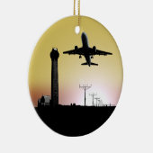 航空管制のタワー及び飛行機 セラミックオーナメント (右)