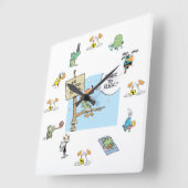 航空管制の泥地のキャラクターの時計 スクエア壁時計 (傾斜)