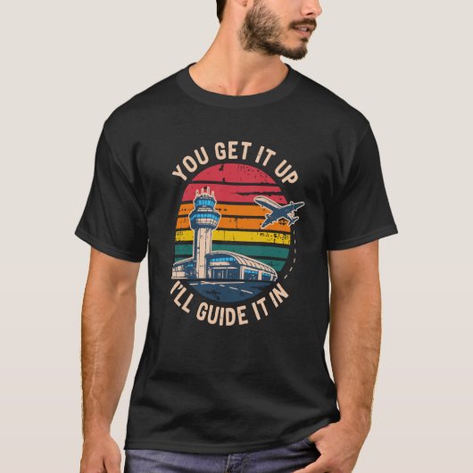 航空管制官レーダーシフト空港タワーA Tシャツ (正面)