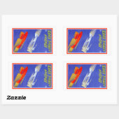 航空線イタリアン長方形ステッカー 長方形シール (シート)