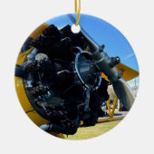 航空航空機写真クリスマスサーパーソナライズされたー セラミックオーナメント (正面)