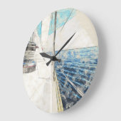 航空船のサーフィンのスケッチ ラージ壁時計 (傾斜)