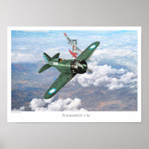 航空芸術ポスター「ポリカルポフI-16」 ポスター