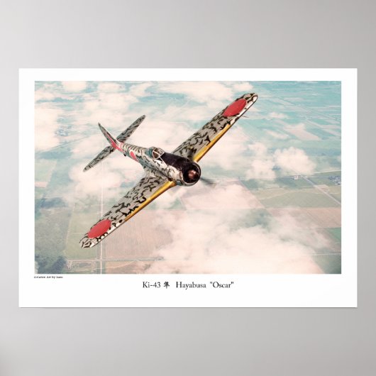 航空芸術ポスター「中島Ki-43隼オスカー」 ポスター (正面)