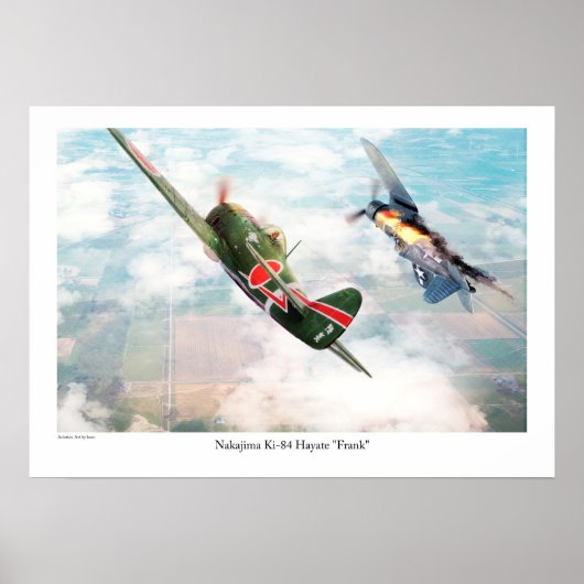 航空芸術ポスター「中島Ki-84疾風フランク」 ポスター (正面)