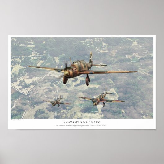 航空芸術ポスター"川崎Ki-32メリー" ポスター (正面)