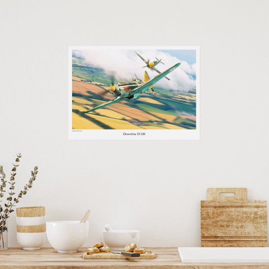 航空芸術ポスター「Dewoitine D.520」 ポスター (キッチン)