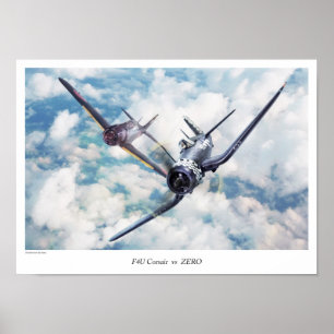航空芸術ポスター「F4U Corsair r」 ポスター