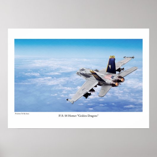 航空芸術ポスター「F/A-18ホーネット・ゴールデン・ドラゴン」 ポスター (正面)