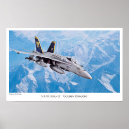 航空芸術ポスター「F/A-18Hornet Golden Dragons」 ポスター