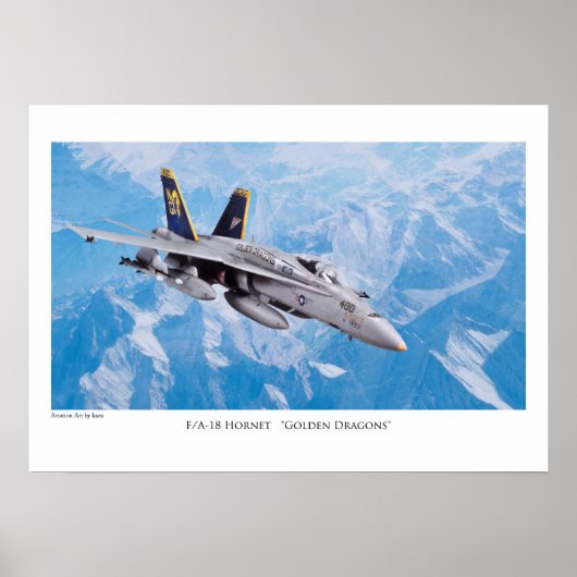 航空芸術ポスター「F/A-18Hornet Golden Dragons」 ポスター (正面)