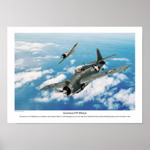 航空芸術ポスター「Grumman F4F Wildcat」 ポスター