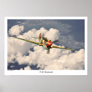 航空芸術ポスター「P-40 Kittyhawk」 ポスター