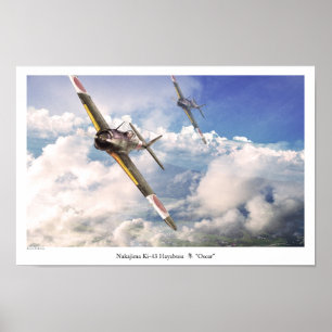 航空芸術ポスター「Ki-43はやぶさ」オスカー ポスター