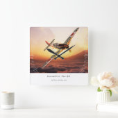 航空芸術壁時計「川崎気六十一秘円」 スクエア壁時計 (ホーム)