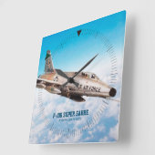 航空芸術壁時計「F-100 すごい Sabre」 スクエア壁時計 (傾斜)