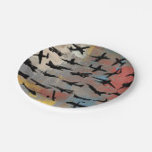 航空芸術、黒飛行機シルエット、 ペーパープレート (アングル)