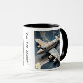 「航空術：大理石の入ったジェット」 マグカップ (正面右)