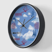 航空記号グラフドローンパイロット 壁時計 (傾斜)