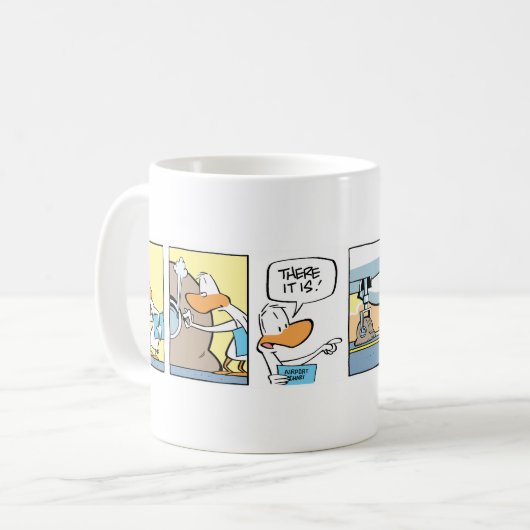 航空走路のユーモアの漫画のマグ コーヒーマグカップ (正面左)