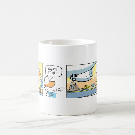 航空走路のユーモアの漫画のマグ コーヒーマグカップ (中央)