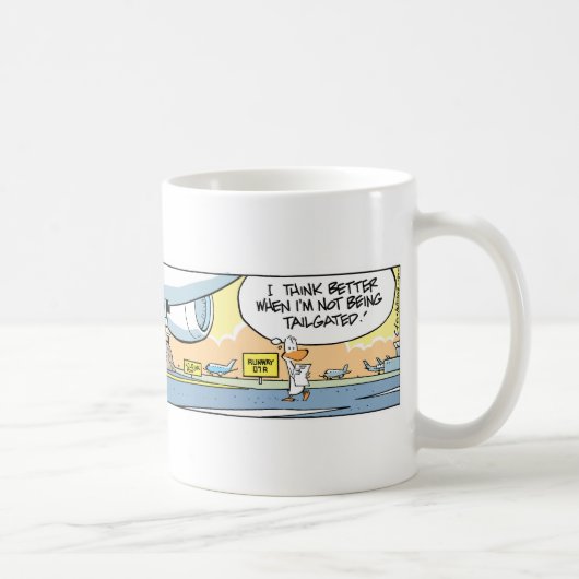 航空走路のユーモアの漫画のマグ コーヒーマグカップ (右)