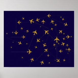 航空路を旅行する ポスター