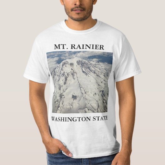 航空路MTレイニアーワシントン州Tシャツ Tシャツ (正面)