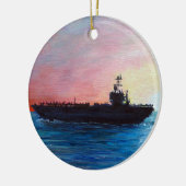 航空運送事業者の日没 セラミックオーナメント (左)