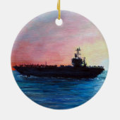 航空運送事業者の日没 セラミックオーナメント (裏面)