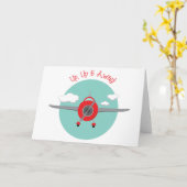 航空遠くに機 カード (黄色い花)